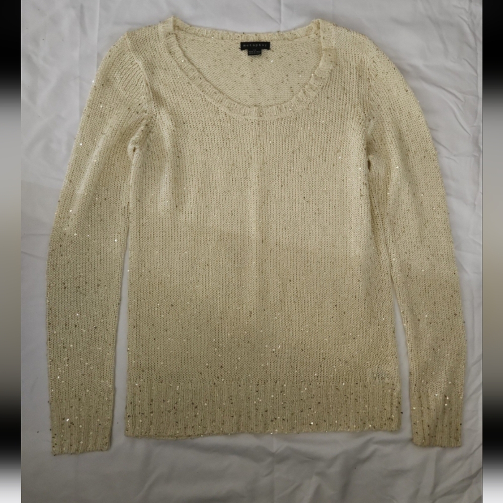 Metaphor Women's size large yellow Sparkle sweater #DD8